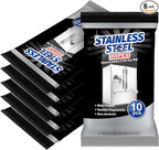 6 Pack 60 Count Stainless Steel Cleaner Wipes Stainless Steel Polish Wipes Clean and Polish Appliances for Household Appliances Including Oven Refrigerator Dishwasher Microwave and Grill