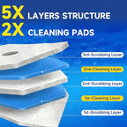 15Ct Aromative Toilet Brush Refills, Toilet Bowl Cleaner Refills, Double-Layer Cleaning Pads Added, Disposable Refill Heads for Toilet Bowl Cleaner Wands，Lemon, Blue Ocean, Lavender （Patented）
