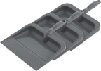 Superio Clip-On Dustpan with Rubber Lip - 10-inch Wide Durable Plastic Dust Pan with Comfort Grip Handle, (Plastic Dustpan, Grey-Multipack)