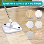 4 Pack 8.6" Square Microfiber Mop Pads Refills, Machine Washable, Highly Absorbent, Compatible with for True & Tidy Spin Mop and Most Square Spin Mops & Bucket