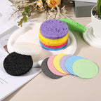 uxcell 10Pcs Cellulose Sponges, Round Kitchen Clean Sponges Non-Scratch Compressed Dish Scrubber for Kitchen Household Cookware Bathroom Cleaning & DIY, Blue