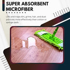 Green Direct Washable Microfiber Mop Head (6 Pack) - Microfiber Replacement Mop Pads 16 x 5.5 Inches for Cleaning of Wet or Dry Floors - Professional Home/Office Cleaning Supplies, Green