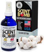 Scent Bomb Air Freshener Spray, Long-Lasting Odor Eliminator for Home & Car, Effective Deodorizer for Kitchen, Bathroom, Fresh Room Spray & Smell Neutralizer, Clean Cotton Scent