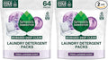 Seventh Generation Laundry Detergent Packs,Lavender,Biobased Deep Clean,EPA Safer Choice Certified,64 Count (Pack of 2)