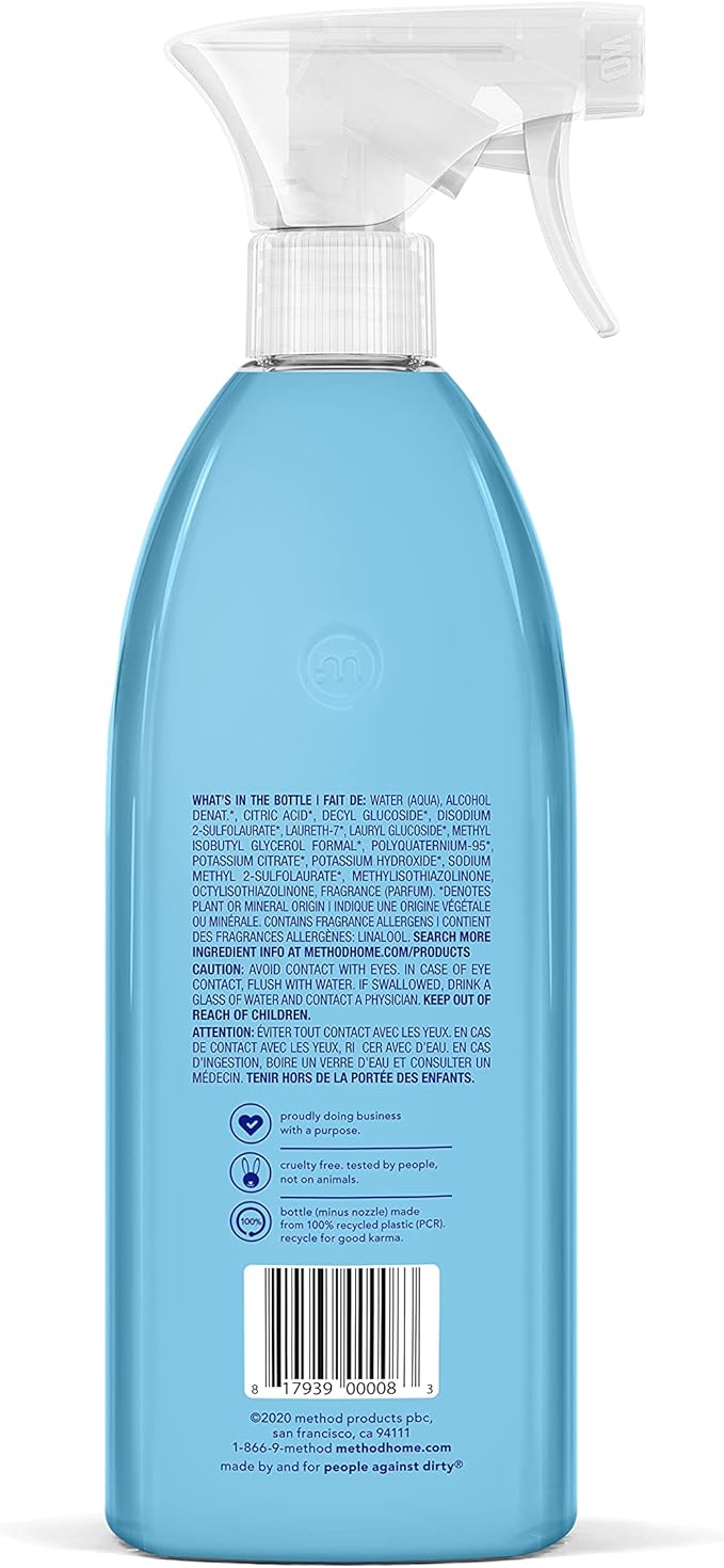 Method Bathroom Cleaner, Removes Mold + Mildew Stains, Eucalyptus Mint, 28 Fl Oz (Pack of 4)