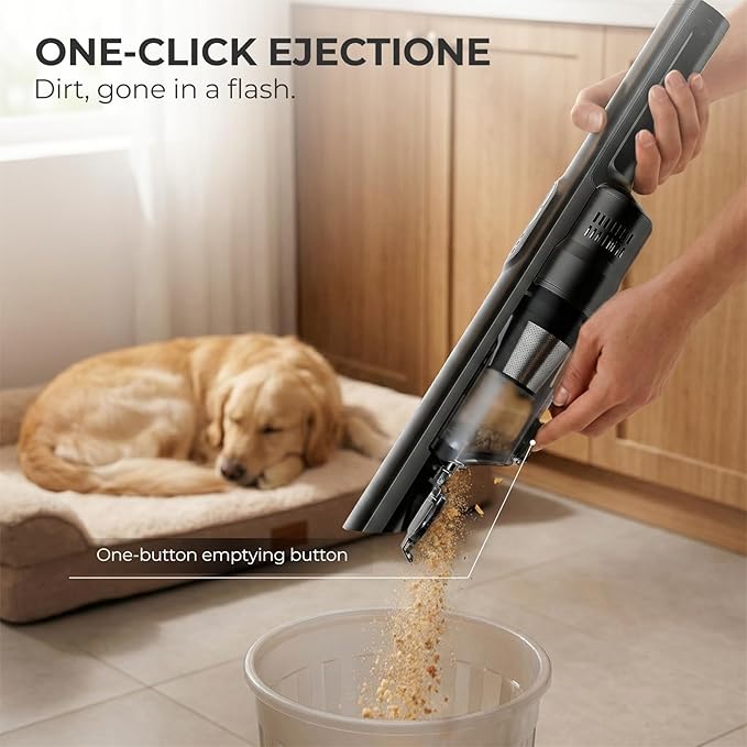 Apical Life Cordless Handheld Vacuum Cleaner, 13000Pa Strong Suction, Mini Vacuum with Charging Dock, 40 Mins Runtime, LED Light, HEPA Filter, One-Click Empty for Car Detailing and Home