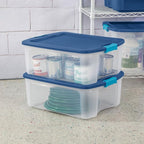 Sterilite 6-Pack Latch and Carry, Clear Plastic Storage Bins with Latching Lids and Full-Grip Handles, 12 Gallon