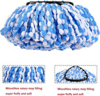 4 Pack Mop Replace Heads Compatible for OCeda, Spin Mop Refill Head Replacement for RinseClean 2-Tank System - Fluffy Microfiber, Machine Washable and Easy to Replace