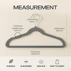 Utopia Home Velvet Hangers 100 Pack – Luxury Non-Slip Slim Pant & Coat Hangers, Strong Space-Saving Clothes Hangers with Pants Bar and 360° Swivel Hook – Grey