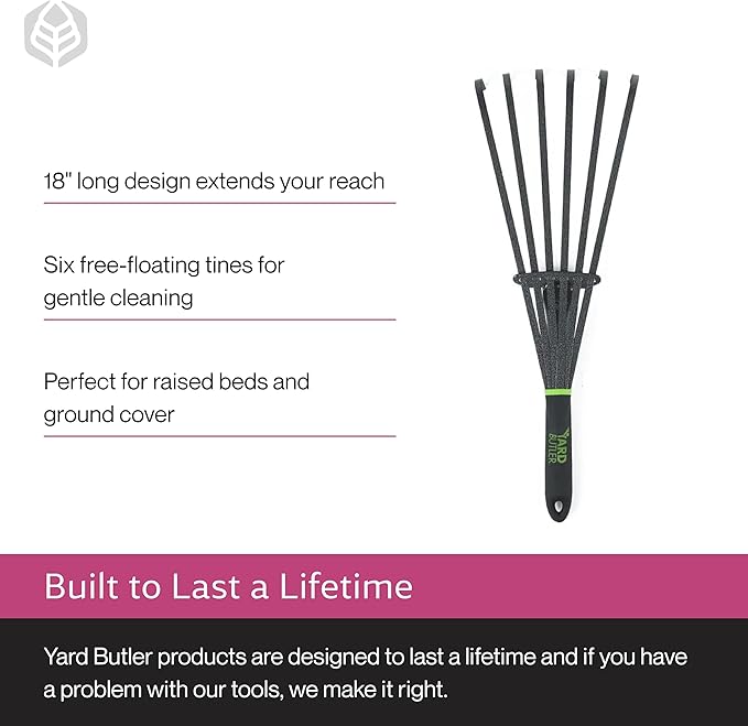 Yard Butler Terra Garden Hand Tools - Weeding Hand Tiller Tool for Efficient Gardening - Weed Remover Tool for Lawn & Garden Care - Durable Gardening Accessory, Whisk Rake