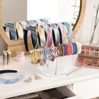 Suneerplay Headband Holder Scrunchie Holders Acrylic, Clear Hair Ties Stand Organizer, Headband Display Stand, Scrunchie Storage Organizers, Hair Accessories Organizer for Women and Girls