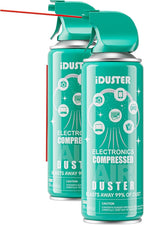 iDuster Compressed Canned Air Duster - 2 PCS Disposable Compressed Air Duster Can Cleaning for Computer,Keyboard, Jewelry, Car and Cellphone, 10oz