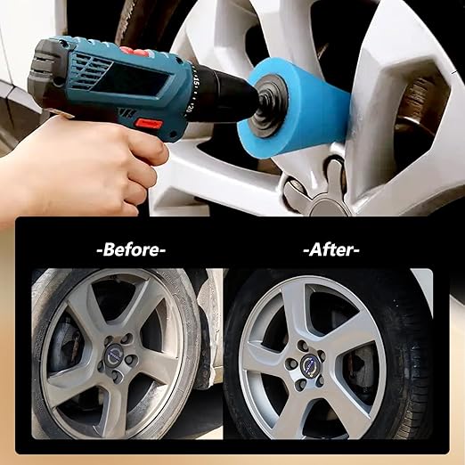 5Pcs Aluminum Polishing Kit Foam Sponge Polishing Balls Wheel Polishing Kit for Drills, Car Wheel and Polisher Kits for Car Care, Chrome, Rims, Metal, Plastic, Ceramic and Glass.