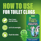 Green Gobbler Drain Clog Remover & Drain Cleaner Powder (5 Pacs & 5 Tools)