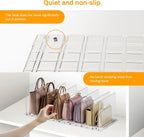Purse Organizer for Closet Organizers and Storage, Adjustable Clear Shelf Dividers for Purse Organizer for Closet, Closet Shelf Organizer Suitable for Bookshelf Dividers, Bedroom, Offices(4 Set-Small)