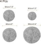 uxcell 4 Pcs Wool Dryer Balls, 1.6 Inches Wool Laundry Dryer Balls for Reducing Clothing Static and Wrinkles, Light Grey