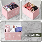 DRASTAR Tampon Holder for Bathroom, Pink Lady Stuff Box for Bathroom Accessories, Pink Bathroom Decor,Feminine Product Organizer, Pad Organize Case with hinged lid, Shark Week Tampon Storage