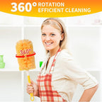 360° Heavy Duty Duster Refills for Swiffer Dusters, Multi-Surface Larger Size Duster with 4X Microfibers, Disposable Duster Refills Kit for Cleaning, Unscented, 18 Pack & 1 Handle