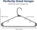 SereneLife 150 Pcs Plastic Hangers Gray – Ultra Lightweight Heavy Duty Non Slip Clothes Hanger Set for Coat Shirt Pants Closet Storage Organization Space Saving Durable Clothing Organizer – 11.88 lbs