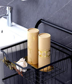 Car Tissue Holder with 3-ply Facial Tissues Bulk - 4 PK Gold Foil Cylinder, for Car, Travel Cup Holder, Refill Box Round Container Kraft