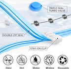 BoxLegend Vacuum Storage Bags with Hand Pump 6 Medium 19.68’’x27.56’’ Thickened Waterproof Vacuum Seal Bags for Clothing Bed Sheets Pillowcases Compression Space Saving for Moving Closet Storage