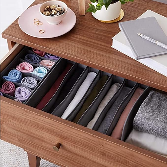 Dresser Drawer Organizer 8 Pack Clothes Underwear Sock Storage Magenta Drawer Dividers Grey Foldable Closet Organizer Storage Box Dresser Drawer Organizers