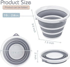 Goderewlid Collapsible Bucket 2.6 Gal/10L, Space-Saving, Portable Foldable Water Pail for Versatile Use, Home, Outdoors, Car Wash, Camping, Fishing - Grey, Single Pack