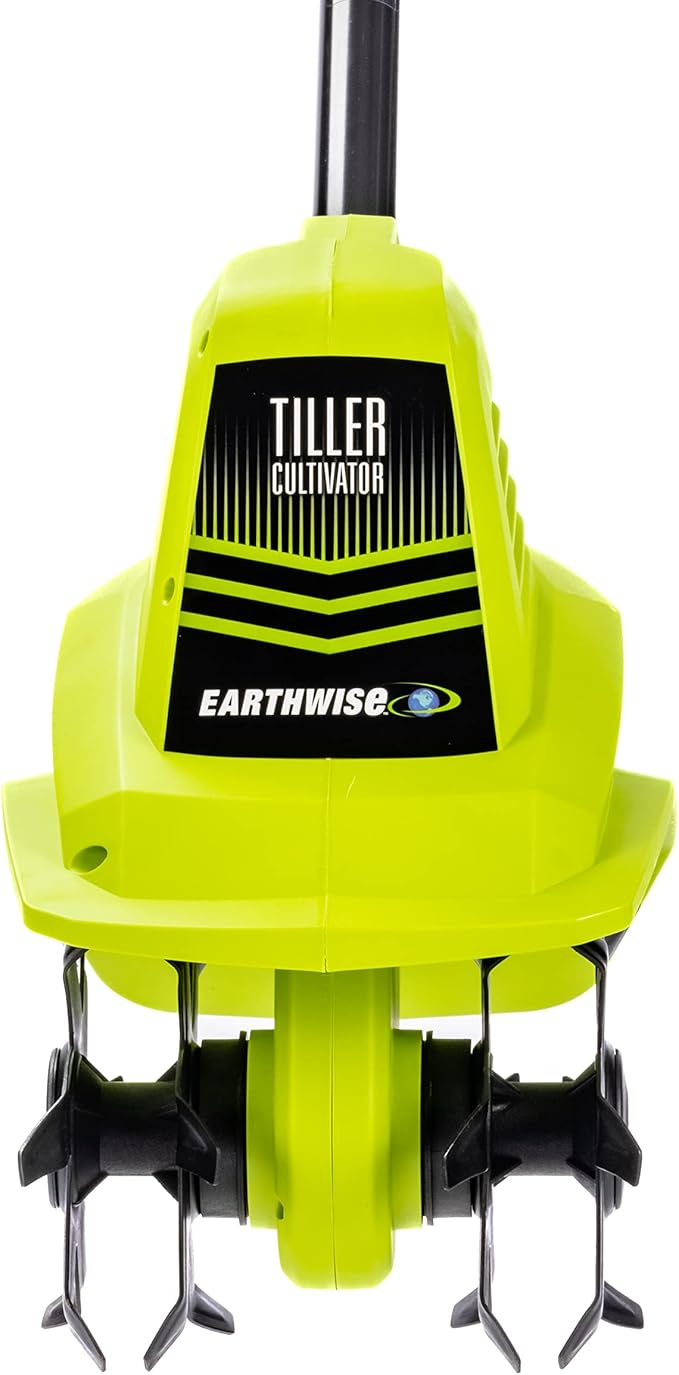Earthwise Power Tools by ALM TC70020IT 20-Volt 7.5-Inch Cordless Electric Garden Tiller Cultivator, (2AH Battery & Fast Charger Included), Green