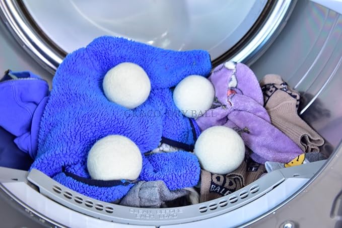 Pack of 2 Wool Laundry Dryer Ball by GK&CO-Reusable Extra Large Premium Natural Fabric Softener, Reduces Clothing Wrinkles, Eco-Friendly~Made of 100% Pure New Zealand Wool~Made in Nepal (2)
