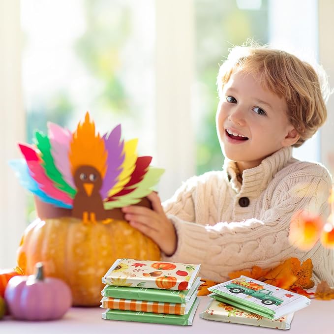 24 Packs Travel Size Tissue Pocket Slim Pack Facial 3 Ply Wallet Size Pocket Tissues for Travel Wedding Party Favors, 6 Styles(Leaf)