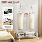 SLEEPING LAMB Heavy Duty Clothing Racks for Hanging Clothes, Small Rolling Clothes Rack with Wheels, Sturdy Garment Wardrobe Rack for Bedroom, Laundry Room, White