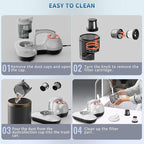 Hersven Mattress Vacuum Cleaner, Handheld UV Bed Vacuum Cleaner 16KPa & 12800 Vibrations Per/Min Upgraded Effectively Clean Up Bed, Pillows, Cloth Sofas, Carpets and Ther Fabric Surfaces