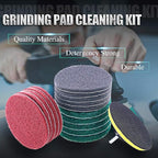 Swpeet 16Pcs 5Inch 3 Different Color Scrubbing Pads Drill Powered Brush Tile Scrubber Scouring Pads Cleaning Kit, Abrasive Buffing Pads Replacement with 1 Pcs Hook Attachment for House Cleaning