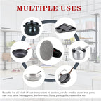MEIXINZHI Cast Iron Cleaner, Chain Mail Scrubber & Pan Grill Scrapers - 2 in 1 Cast Iron Skillet Cleaner (Black, Without mat)