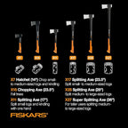 Fiskars X7 Small 14" Hatchet Axe with Sheath for Chopping Wood Kindling for Campfires while Outdoors & Camping, Insert-Molded Forged Steel Head, Low-Friction Blade, Shock Absorbing Handle & Non-Slip Grip