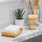 Dish Soap Bar with Bamboo Soap Dish Tray – Solid Dish Soap Block, Eco Friendly Non Toxic Plant Based Dishwashing Soap, Fragrance Free, Zero Waste, Biodegradable Kitchen Soap (5.64 oz)