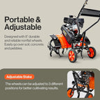 SuperHandy Tiller Cultivator – 7HP 209cc Engine, Adjustable Tilling Width & Depth, Heavy-Duty Steel Tines for Garden Soil Prep, Landscaping & Weed Removal (Front Tine Tiller)