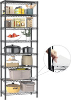 Golpart 8 Tier Adjustable Storage Shelves Heavy Duty Metal Shelf Wire Shelving Unit Organizer Rack for Home Kitchen Office Pantry Room Bathroom Shelving Organizers and Storage Laundry