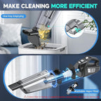 CKIKH Handheld Vacuum Cordless, 15000PA Strong Suction Hand Held Car Vacuum Cleaner Portable with Multi-Nozzles & Washable Filter, Lightweight Rechargeable Vacuum Cleaner for Home, Car, Office, Pets