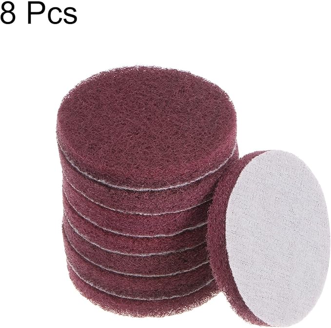HARFINGTON 8pcs Drill Power Brush 3 inch Tile Scrubber Scouring Pads 320-400 Grit for Bathroom Kitchen Household Cleaning