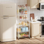 SINGAYE 6 Tier Basket Shelf Wire Shelving Unit Adjustable Storage Shelves Big Basket Rack for Garage Kitchen Office Pantry Corner 17" Dx12 Wx63 H White