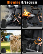 Compressed Air Duster, 130K RPM Powerful Cordless Mini Blower with Display, 10-Gear Adjustable Car Vacuum with Fast Charging, Rechargeable Handheld Vacuum for Home, Outdoor and Car (Black, 2-in-1)