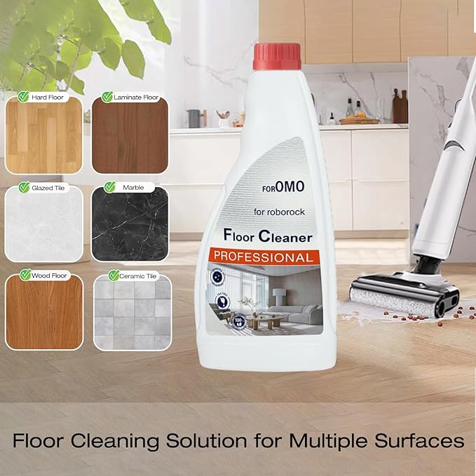 Floor Cleaning Solution Compatible With Roborock Robot Vacuum And Mop Cleaner， Deep Cleans For Multiple Hard Floors, Suitable With All Robot Vacuums With Mopping (2 Bottle)