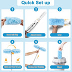 6 ft Extendable Duster Handle with 20 Refills, Duster with Extension Pole, Disposable Microfiber Dusting Pads for Home Cleaning,High Ceiling, Fan, Window, Hard-to-Reach Areas