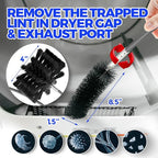 Holikme 15 Feet Dryer Vent Cleaner Kit, Lint Remover, Extends Up to 15 Feet, Synthetic Brush Head, Use with or Without a Power Drill,Gray