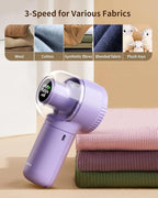 coldSky Fabric Shaver, 𝟮 𝗶𝗻 𝟭 Lint Remover with Brush, 1200mAh Sweater Shaver with Digital Display,3 Speeds Lint Shaver, 6-Leaf Blades Lint Remover for Clothes, Sofa, Bedding,Purple