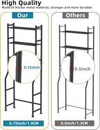 Livilord 3-Tier Over The Toilet Storage, Freestanding Metal Bathroom Shelves with 4 Hooks, Over Toilet Storage Shelf with Paper Holder, Above The Toilet Shelf for Bathroom Storage, Black