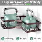 AKTECKE Corner Shower Caddy Organizer Shelf: Adhesive No Drilling Shower Rack Bathtub Shelves - 3Pack Rustproof Bathroom Shower Shelf
