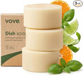 Vove Dish Soap Bar 3 Pack, Coastal Citrus Mint, Mandarin, Spearmint, Cypress & Bergamot Oils, Coconut Cleanser, Plant-Based Solid Dish Soap, Zero-Waste, Plastic-Free, FSC-Certified Kraft Packaging