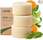 Vove Dish Soap Bar 3 Pack, Coastal Citrus Mint, Mandarin, Spearmint, Cypress & Bergamot Oils, Coconut Cleanser, Plant-Based Solid Dish Soap, Zero-Waste, Plastic-Free, FSC-Certified Kraft Packaging